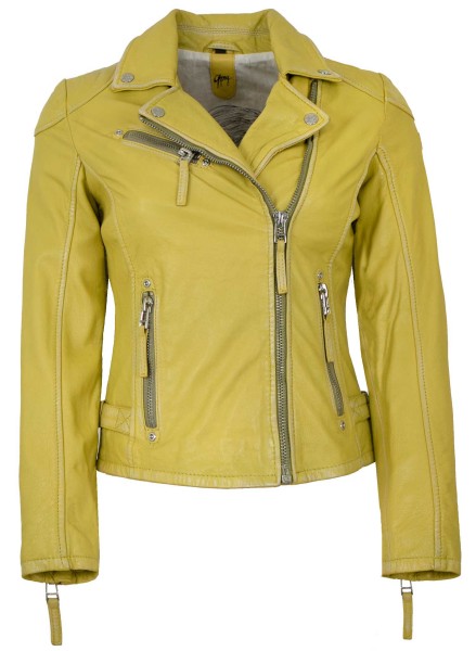 Gipsy - Damen Lederjacke Bikerjacke Lammnappa yellow-13969