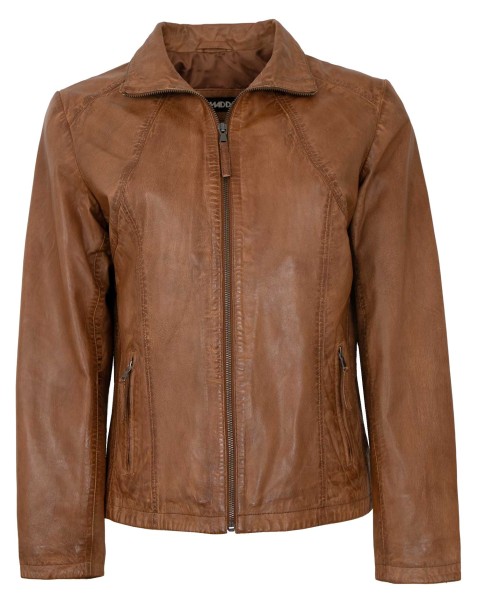 MADDOX - Damen Lederjacke Lammnappa cognac-14180