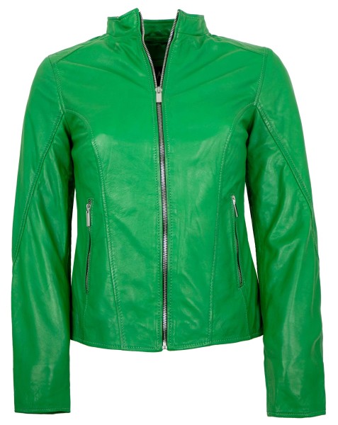 Jilani - Damen Lederjacke Lammnappa grün-13775