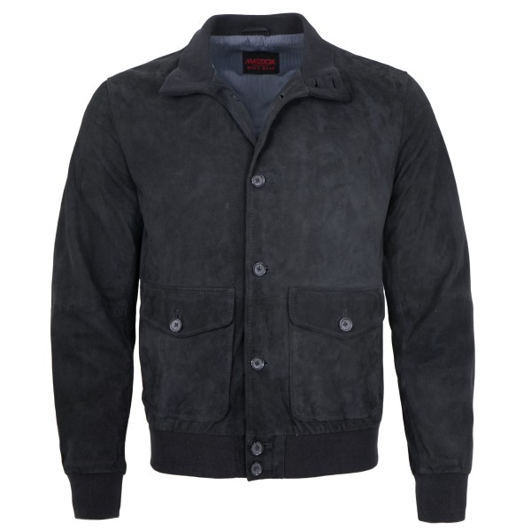 MADDOX - Herren Lederjacke Blouson Lammvelour marine-14260