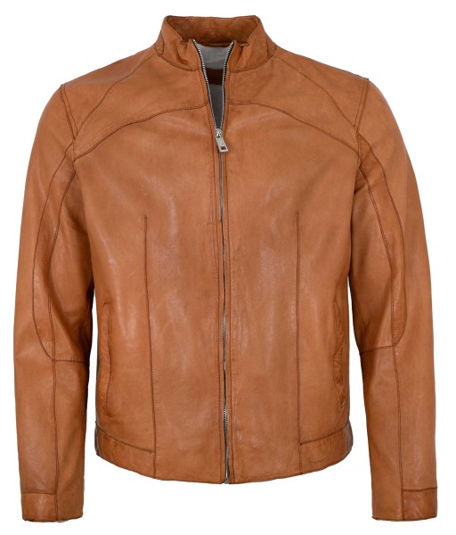 Milestone - Herren Lederjacke Lammleder gebranntes orange-14008