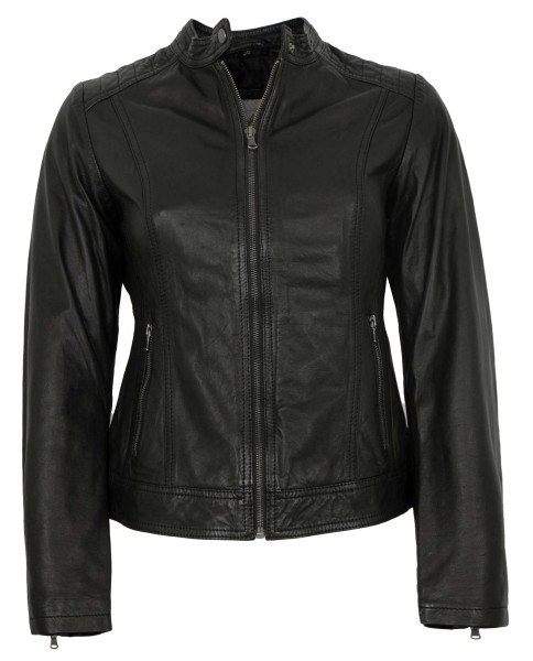 7eleven - Damen Lederjacke Lammnappa schwarz-14043