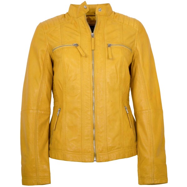Jilani Collection - Damen Lederjacke Lammnappa gelb-14476-1