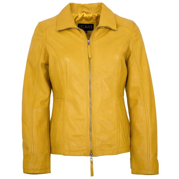 Jilani Collection - Damen Lederjacke Lammnappa gelb-14471-1