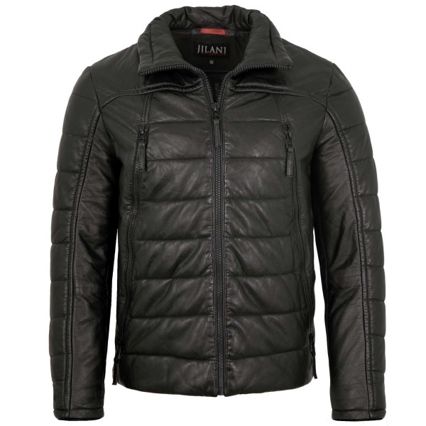 Jilani - Herren Lederjacke Steppjacke Lammnappa schwarz-14419
