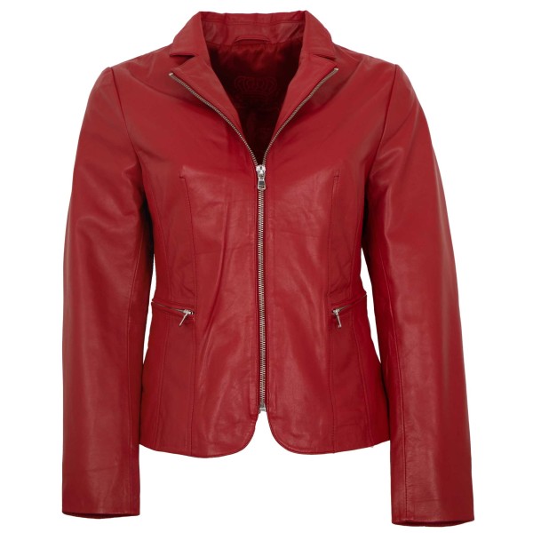 MADDOX - Damen Lederjacke Blazer Lammnappa rot-14380