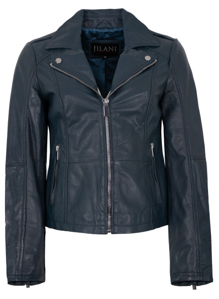 Jilani - Damen Lederjacke Lammnappa navy-13990