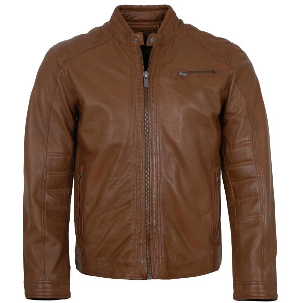 Jilani Collection - Herren Lederjacke Lammnappa cognac-14377