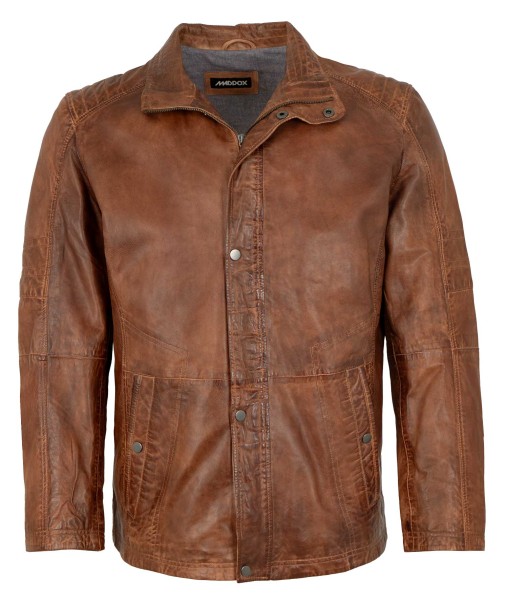 MADDOX - Herren Lederjacke Lammnappa d´cognac-14004