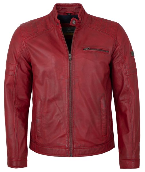 Redpoint - Herren Lederjacke Lammnappa rot-10453