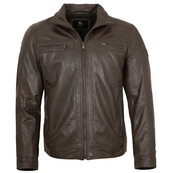 OTTO KERN- Herren Lederjacke Lammnappa dunkelbraun-14304