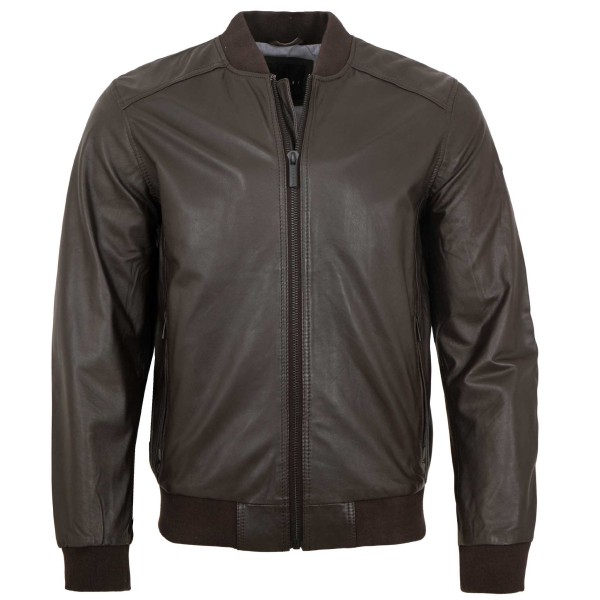 Bugatti - Herren Lederjacke Blouson Lammnappa braun-14480