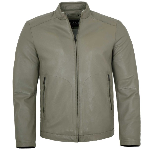 Jilani - Herren Lederjacke Lammnappa graugrün-14494