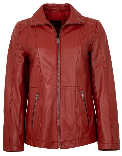 MADDOX - Damen Lederjacke Lammnappa rost rot-12553