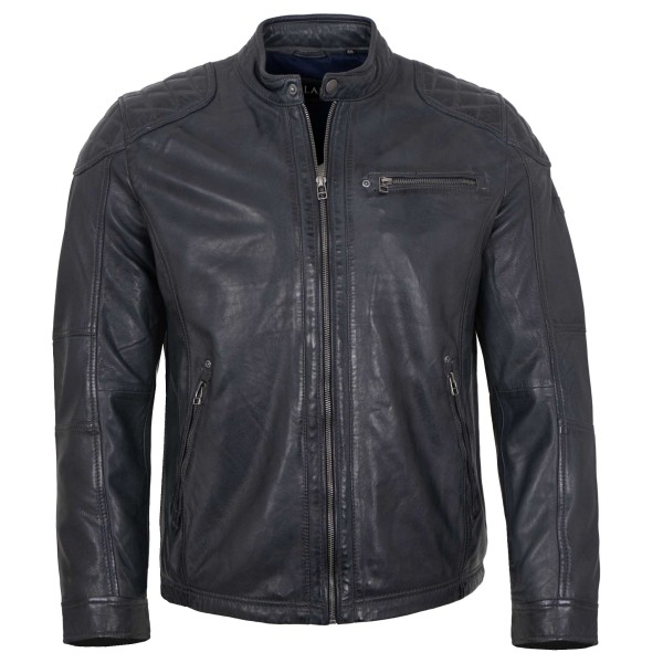 Jilani Collection - Herren Lederjacke Lammnappa indigo-14372