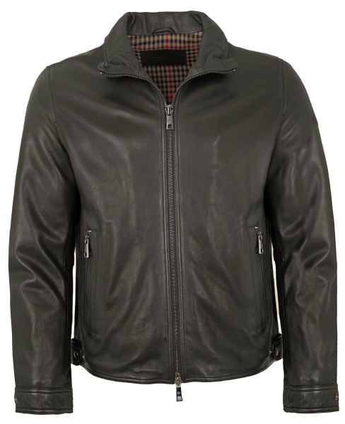 Milestone - Herren Lederjacke Lammnappa schwarz-13922