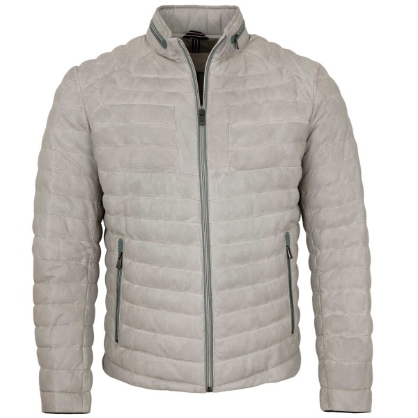 Milestone - Herren Lederjacke Steppjacke Lammnappa silber-14386