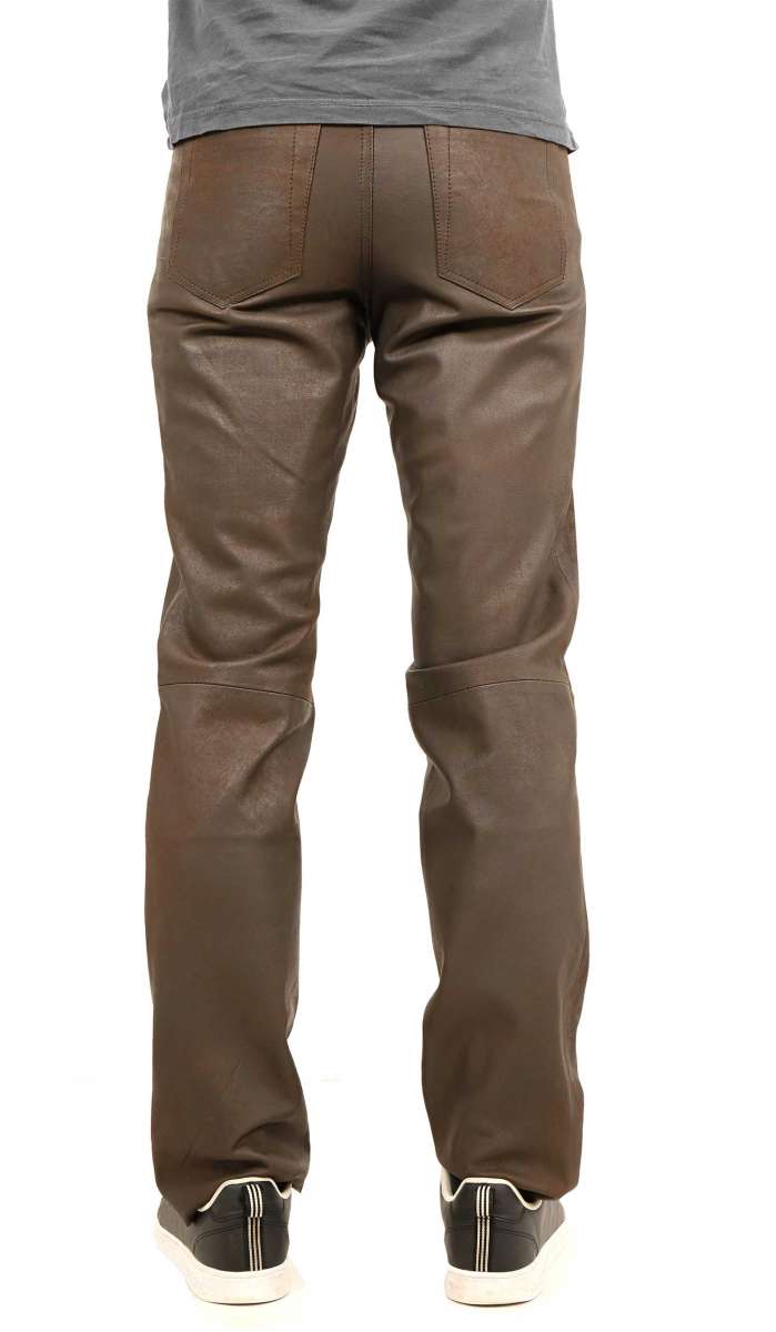 Maddox Herren Lederhose Lammnubuk | Schoko Antik, Jeans-Schnitt | 100% Echtleder