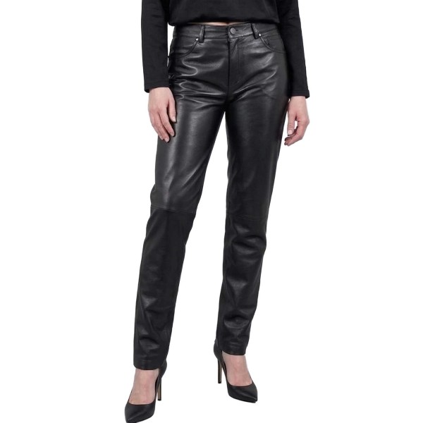 MADDOX - Damen Lederhose Lammnappa schwarz -12623