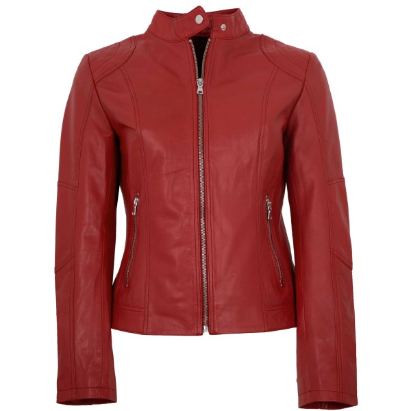 MADDOX - Damen Lederjacke Lammnappa rot-14381