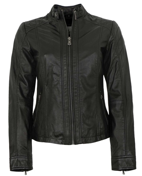 7eleven - Damen Lederjacke Lammnappa schwarz-14037