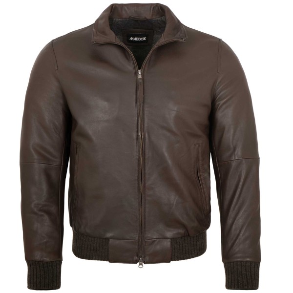 MADDOX - Herren Lederjacke Blouson Lammnappa braun-14388