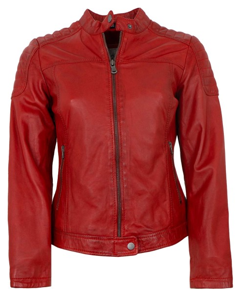 7eleven - Damen Lederjacke Lammnappa rot-14033