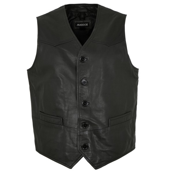 MADDOX - Herren Lederweste Lammnappa schwarz - 14248