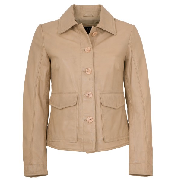 Jilani - Damen Lederjacke Lammnappa beige