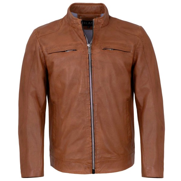Jilani - Herren Lederjacke Lammnappa braun-14225
