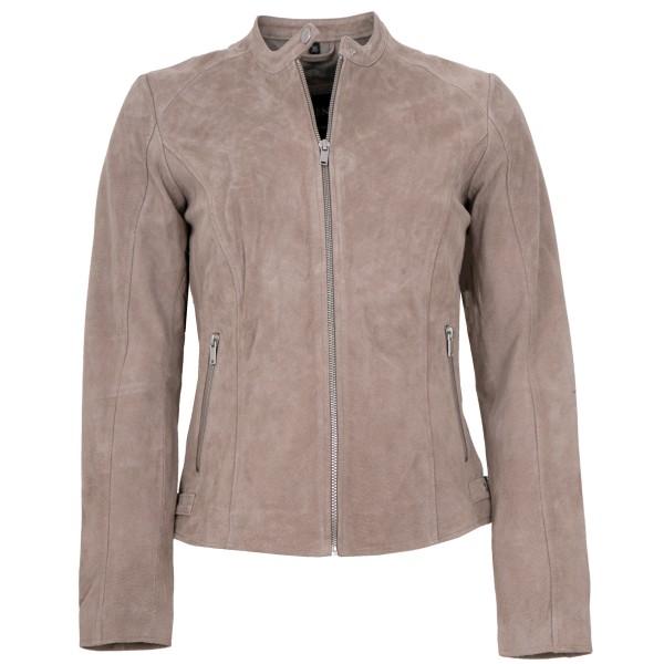 Morena - Damen Lederjacke nappiertes Leder beige-14243