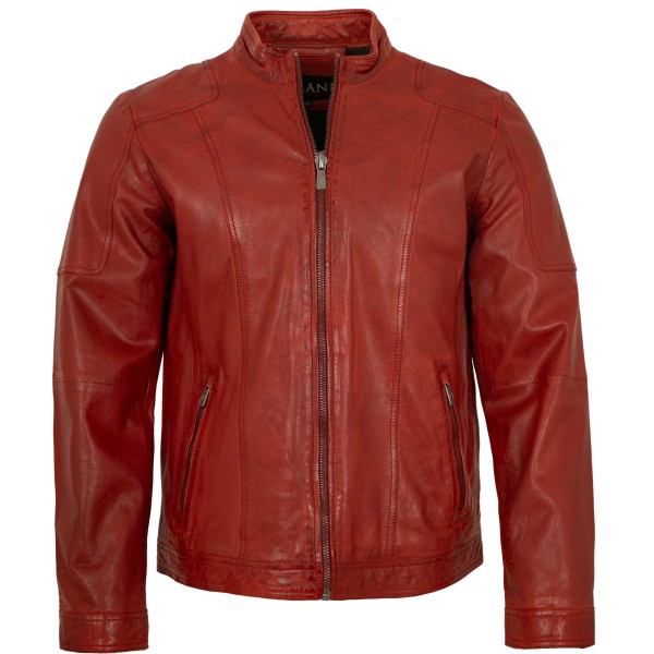 Jilani Collection - Herren Lederjacke Lammnappa rot-14400