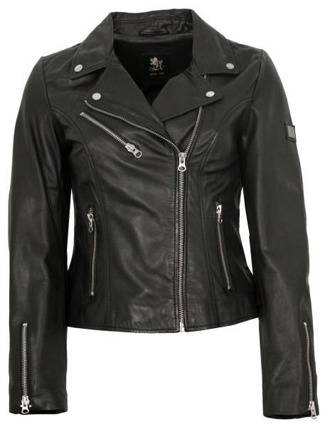 OTTO KERN - Damen Lederjacke Bikerjacke Lammnappa schwarz-14136