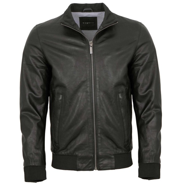 Bugatti - Herren Lederjacke Blouson Lammnappa schwarz-14309