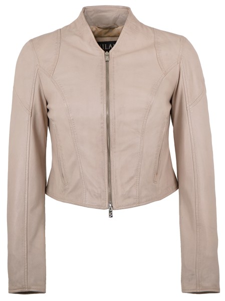 Jilani - Damen Lederjacke Kurzjacke Lammnappa sand-13481