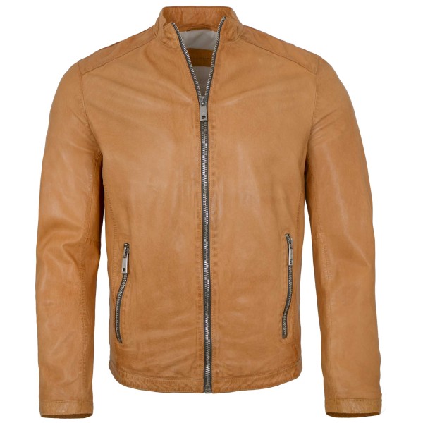 Milestone - Herren Lederjacke Lammnappa mais gelb-14422-3