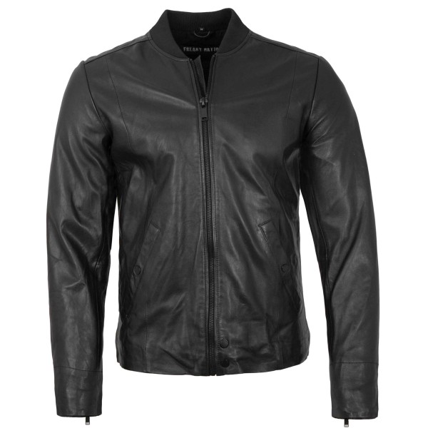 Freaky Nation - Herren Lederjacke Blouson Lammnappa schwarz14209