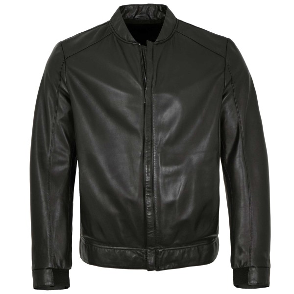 Milestone - Herren Lederjacke Lammnappa schwarz-14451