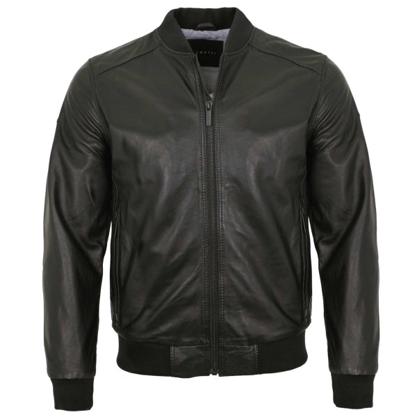 Bugatti - Herren Lederjacke Blouson Lammnappa schwarz-14303