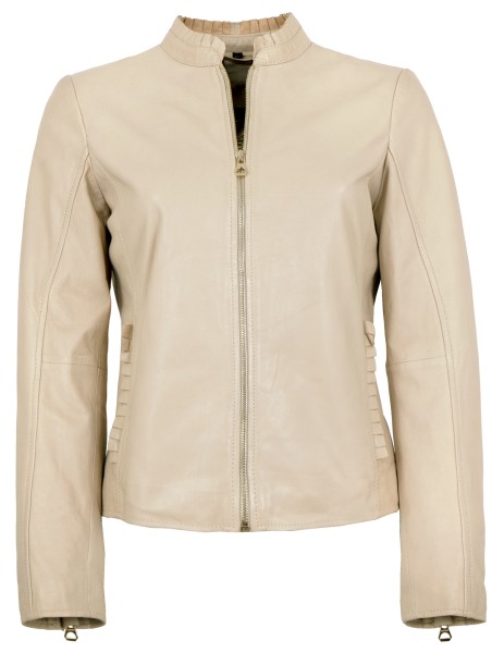 Gipsy - Damen Lederjacke Lammnappa light beige-13824