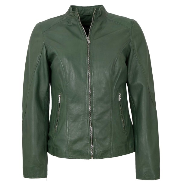 Jilani - Damen Lederjacke Lammnappa salbei-14224