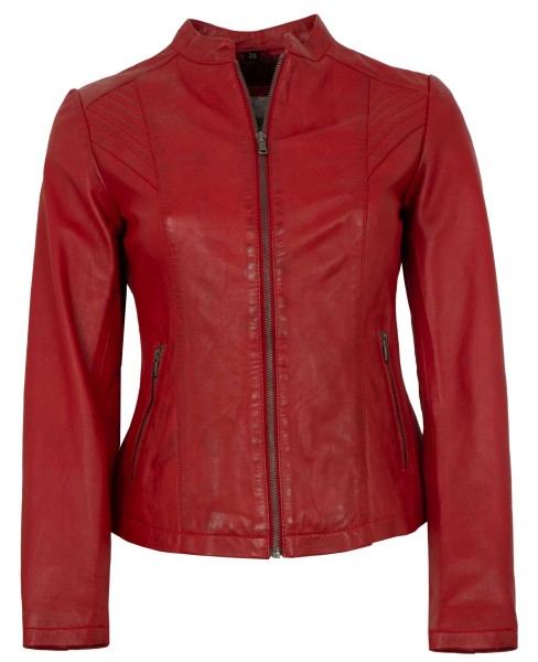 7eleven - Damen Lederjacke Lammnappa rot-14038