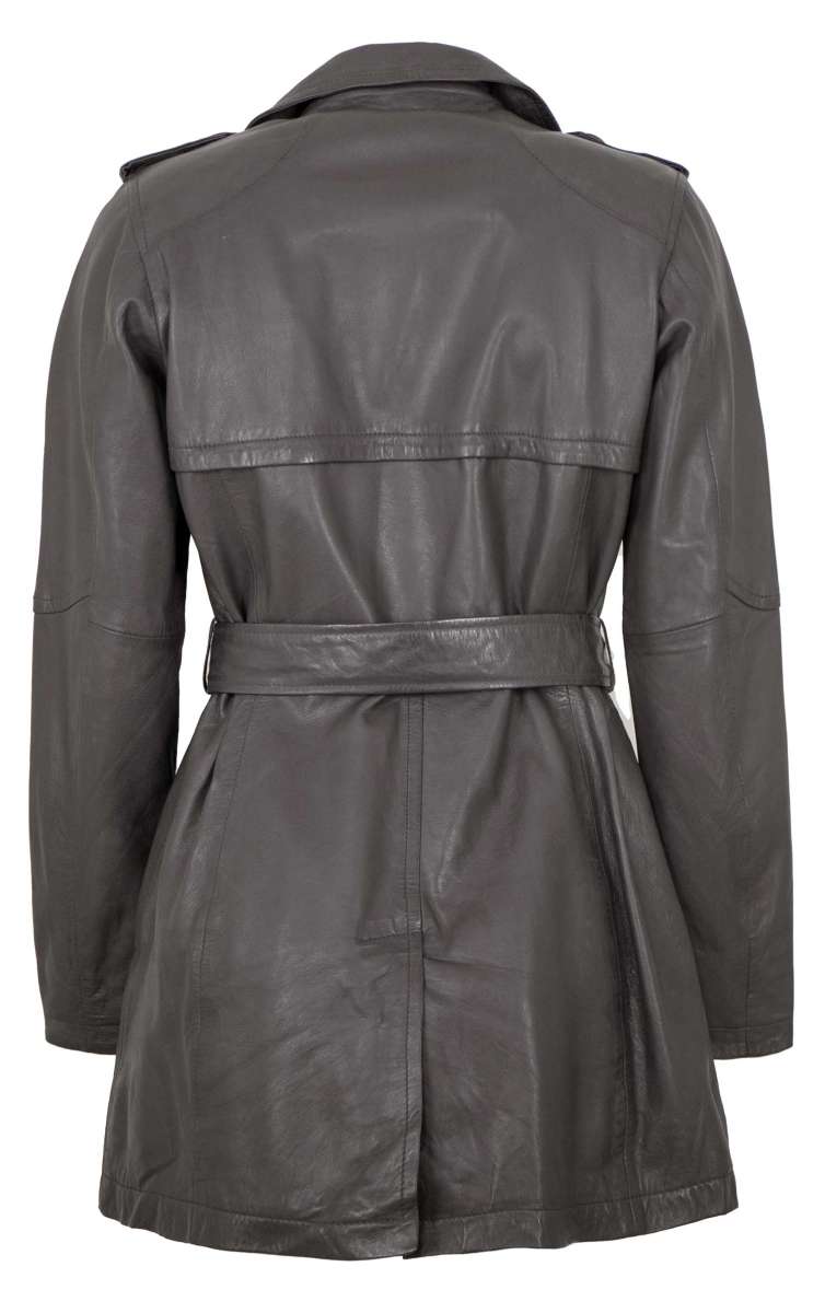 Oberbekleidung Grauer Ledermantel Jilani Damen Ledermantel