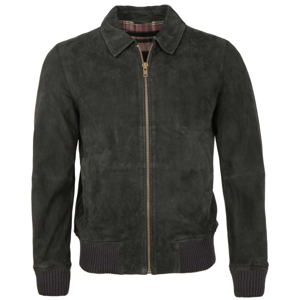 Freaky Nation - Herren Lederjacke Blouson Velour Lammleder schwarz-14204