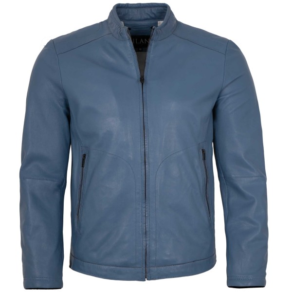 Jilani - Herren Lederjacke Lammnappa hellblau-14493