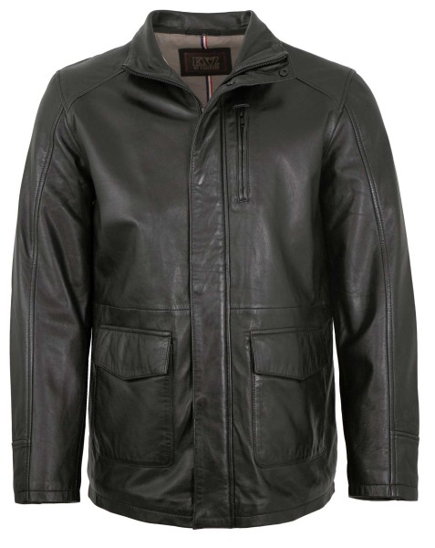 Existenz - Herren Lederjacke Longjacke Parker Lammnappa schwarz-14175-2