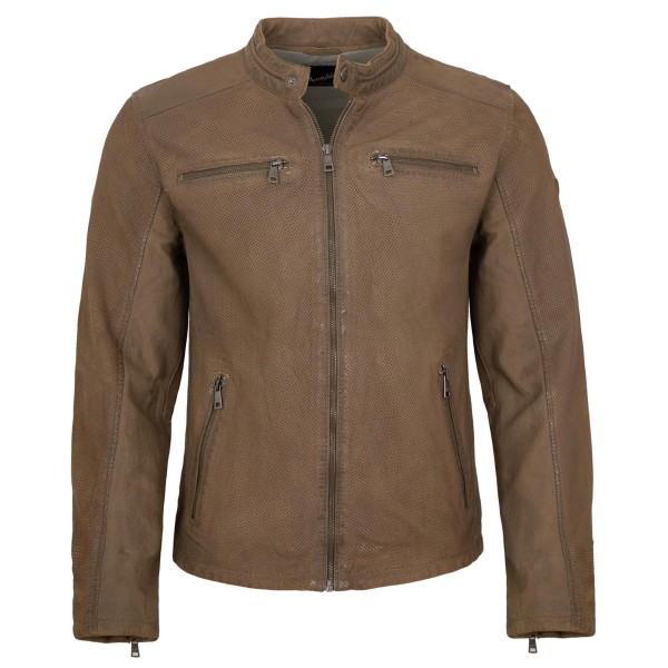 Mauritius - Herren Lederjacke Lammnubuk beige sand-14517