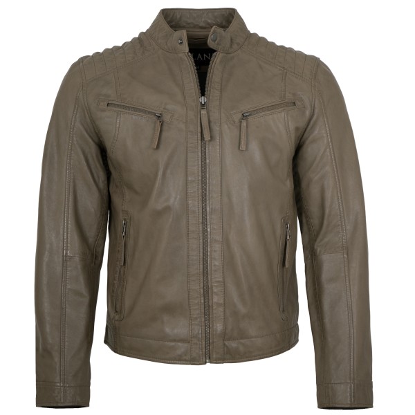 Jilani Collection - Herren Lederjacke Lammnappa dark sand-14361
