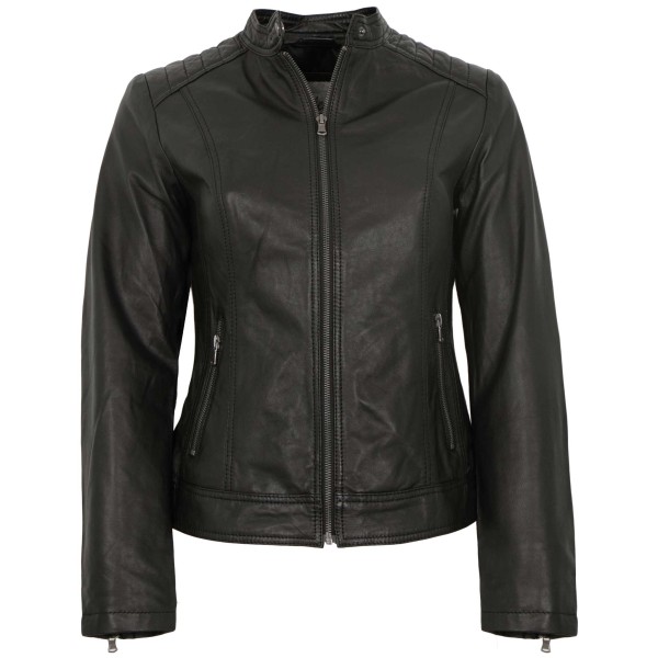 7eleven - Damen Lederjacke Lammnappa schwarz-14514