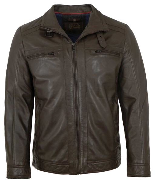 Existenz - Herren Lederjacke Lammnappa dunkelbraun-14161-2